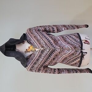 TOGETHER! wool blend zip up knitted hooded gray sweater.  Size is small.